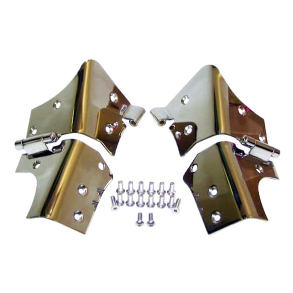 RT34066 Windshield Hinges - Stainless, Stainless Steel, Direct Fit, Set of 2