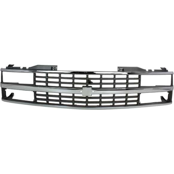 1993 Chevrolet K1500 - Grille, Chrome Shell with Black Insert, For Models With Dual Sealed Beam and Composite Headlights