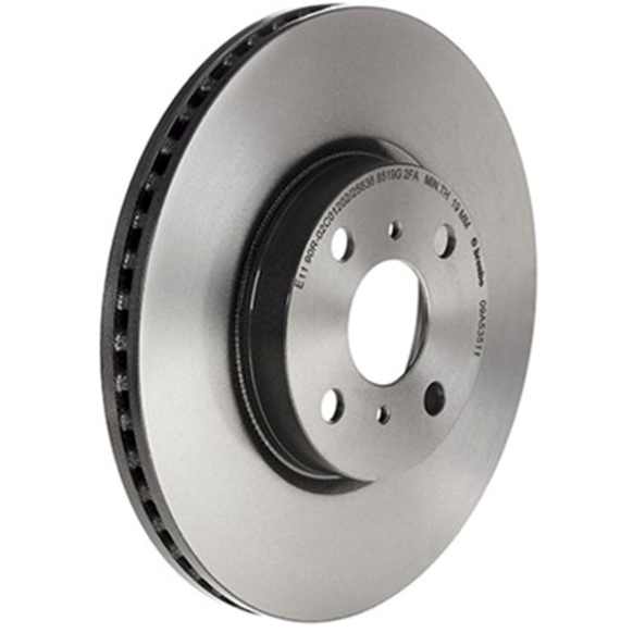 09.A535.11 Front, Driver or Passenger Side Brake Disc, Coated, Plain Surface, Vented, 4 Lugs, 275 mm, 1.5L, 4Cyl, PRIME Series