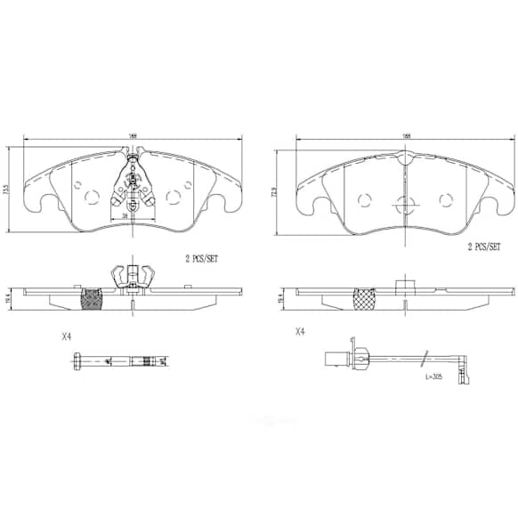 P85145N Front PRIME Series Ceramic Brake Pad Set