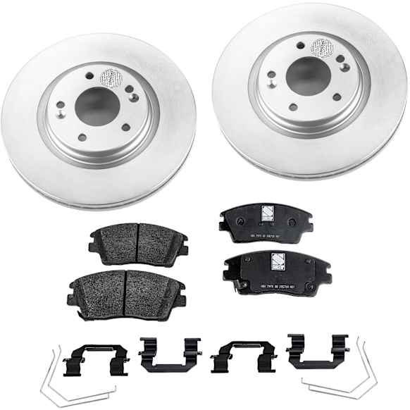 2019 Hyundai Tucson - 2-Wheel Set Front Brake Disc and Pad Kit, Plain Surface, 5 Lugs, 304.8 mm, Ceramic, 2.4L 4Cyl, Includes (2) Disc and (1) Pad Set