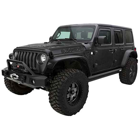 10928-07 Front and Rear, Driver and Passenger Side Fender Flares, Matte Black Flat Style for Jeep Series