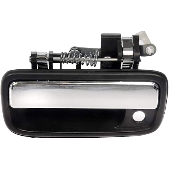 768MXCD Front, Driver Side Chrome Lever with Black Bezel Exterior Door Handle, With Key Hole, Help Series