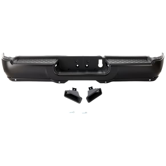 2020 Ram 2500 - Step Bumper, For Models With Dual Rear Wheels and Park Assist System, Without Fog Lights, Painted Black, Face Bar and Pads, With mounting bracket(s)