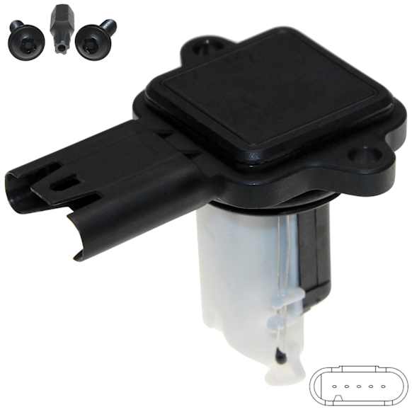 245-1290 Mass Air Flow Sensor, 6 Cyl., 3.0L Engine, (5) Terminal Quantity, Female Connector Gender, Mounting Hardware and Housing Included