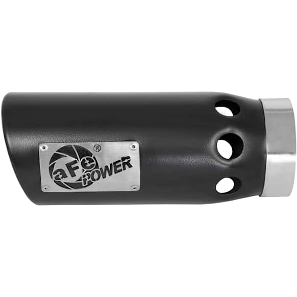 49T40501-B122 Power SATURN 4S Series Exhaust Tip - Black, Stainless Steel, Single, Universal, Sold Individually