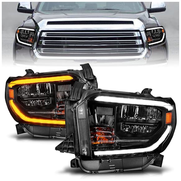111533 Driver and Passenger Side Halogen/LED Combo Headlight, With bulb(s), Clear Lens, Black Interior, Crystal Series