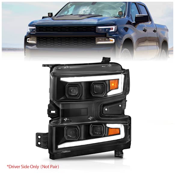 111566-L Driver Side LED Headlight, With bulb(s), Clear Lens, Black Interior