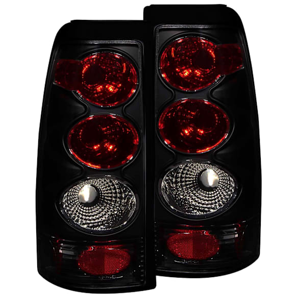 211160 Driver and Passenger Side Halogen Tail Light, Without bulb(s), Dark Smoked Lens, Black Interior, Fleetside, Euro Series