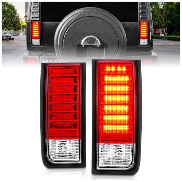 311068 Driver and Passenger Side LED Tail Light, With bulb(s), Red & Clear Lens, Chrome Interior, LED Series