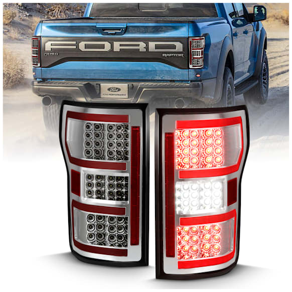 311316 Driver and Passenger Side LED Tail Light, With bulb(s), Clear Lens, Chrome Interior, LED Series