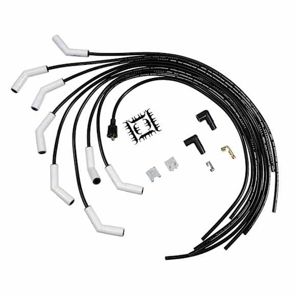 9002C Spark Plug Wires, Pro Fit Ceramic, Spiral Core, 8mm, Black, Set