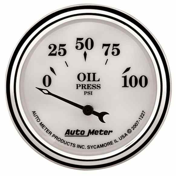 1227 Old Tyme White Series II Gauge, Oil Press, 2 1/16in. 100Psi, Electric