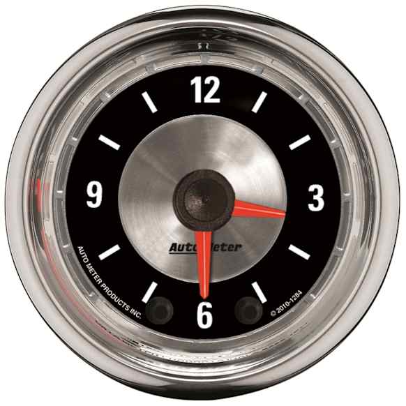 1284 American Muscle Series Gauge, Clock, 2 1/16in. 12Hr, Analog.
