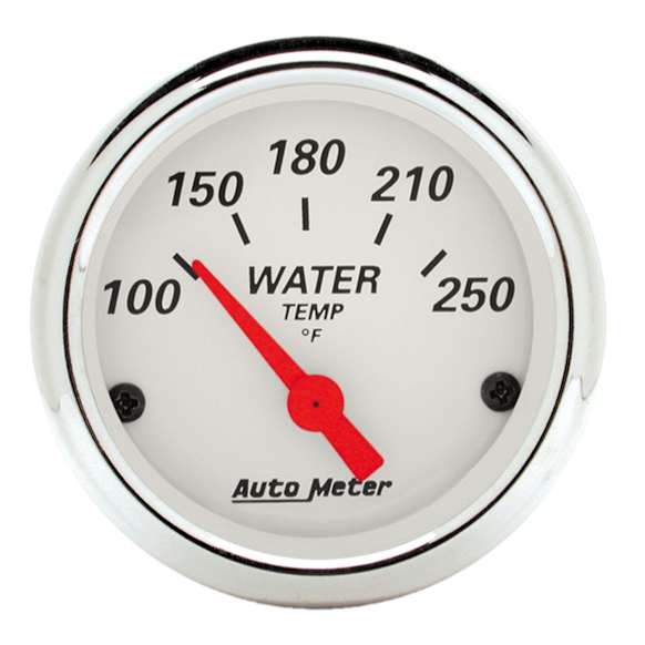 1337 Arctic White Series Gauge, Water Temp, 2 1/16in. 250f, Electric