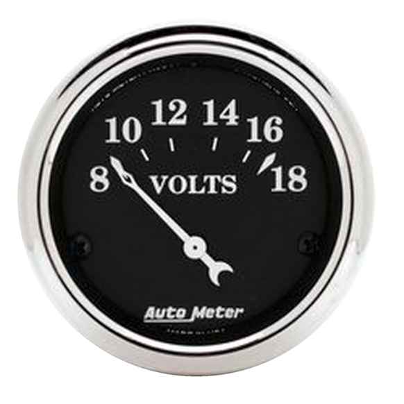 1791 Old Tyme Black Series Gauge, Voltmeter, 2 1/16in. 18V, Electric