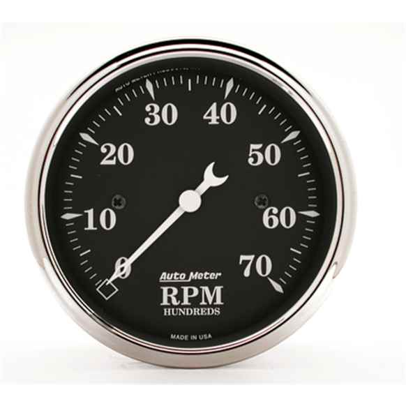 1798 Old Tyme Black Series Gauge, Tachometer, 3 1/8in. 7K Rpm, In-Dash.