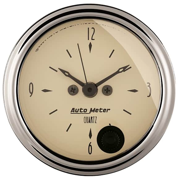 1885 Antique Beige Series Gauge, Clock, 2 1/16in. 12Hr, Analog.