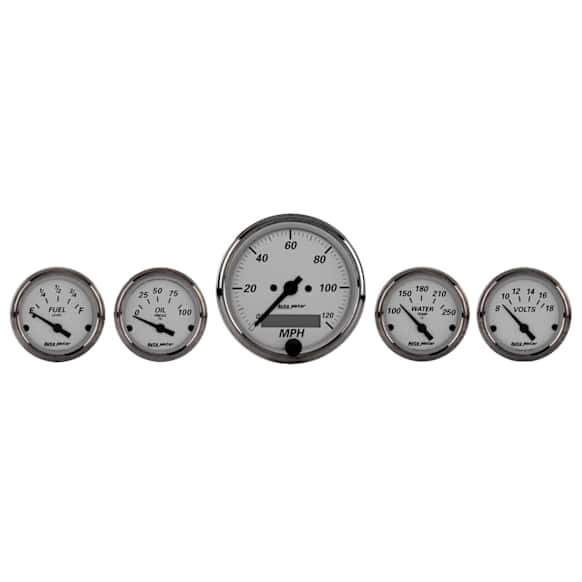 1902 American Platinum Gauge Kit, 5 Pc. 3 1/8in. & 2 1/16in. Elec. Speedometer.