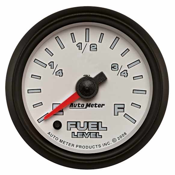 19509 Pro-Cycle Series Gauge, Fuel Level, 2 1/16in. 0-280olm Programmable, White.