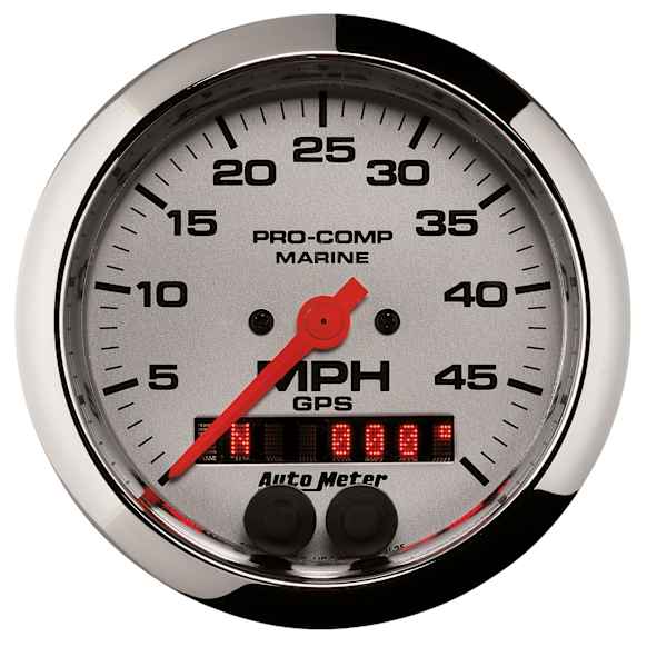 200635-35 Marine Chrome Gauge, Speedometer, 3 3/8in. 50Mph, Gps.