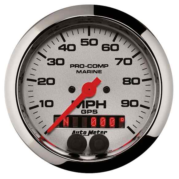 200636-35 Marine Chrome Gauge, Speedometer, 3 3/8in. 100Mph, Gps.