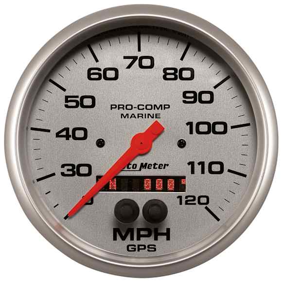 200646-33 Marine Silver Gauge, Speedometer, 5in. 120Mph, Gps.