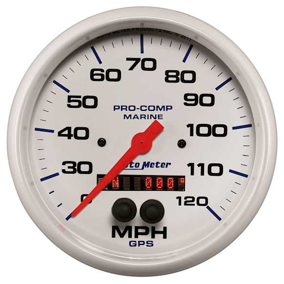 200646 Marine White Gauge, Speedometer, 5in. 120Mph, Gps.