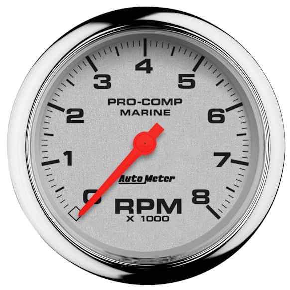 200779-35 Marine Chrome Gauge, Tachometer, 3 3/8in. 8K Rpm.