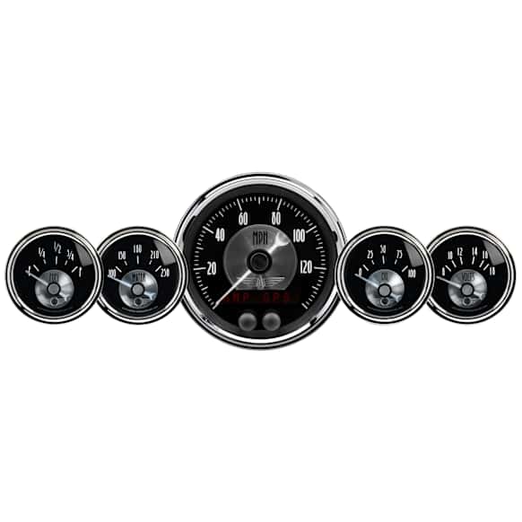 2024 Gauge Kit, 5 Pc. 3 3/8in. & 2 1/16in. Gps Speedo W/Lcd Odo, Prestige Blk Diamond