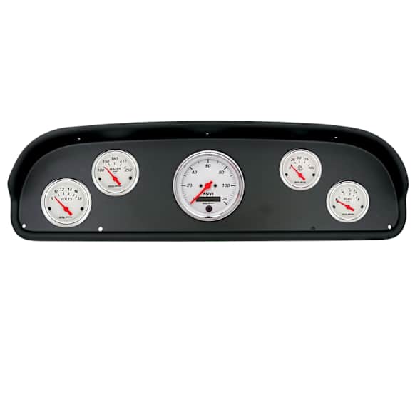 2100-03 Arctic White Direct Fit Dash Kit, (3 3/8in. X1, 2 1/16in. X4), Ford F100 57-60.