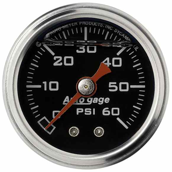 2173 Autogage Series Gauge, Pressure, 1.5in. Direct Mnt, 60Psi, Liquid Filled Mech, Blk, 1/8in. Nptf Male