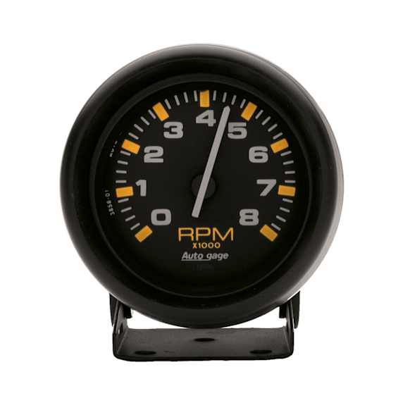 2305 Autogage Series Gauge, Tachometer, 2 3/4in. 8K Rpm, Pedestal, Blk Dial Blk Case.