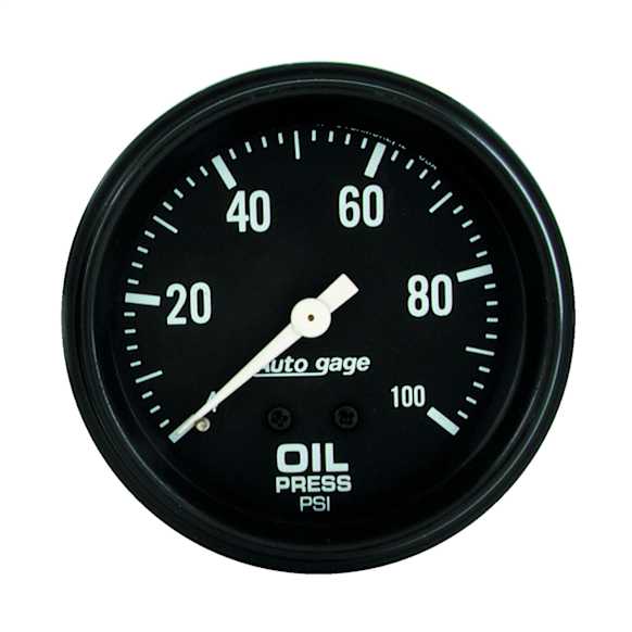 2312 Autogage Series Gauge, Oil Pressure, 2 5/8in. 0-100Psi, Mechanical, Black.