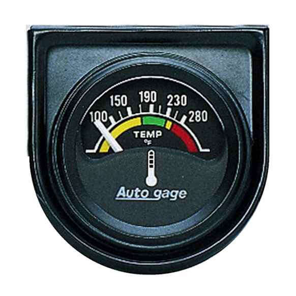 2355 Autogage Series Gauge Console, Water Temp, 1.5in. 280f, Elec, Blk Dial, Blk Bezel.