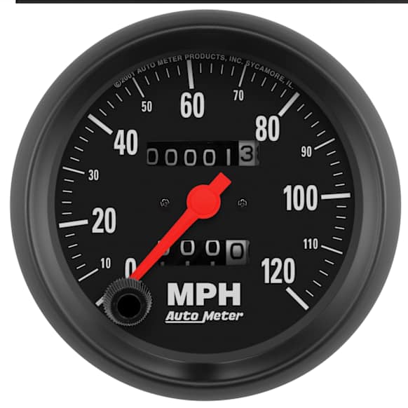 2692 Z-Series Gauge, Speedometer, 3 3/8in. 120Mph, Mechanical.