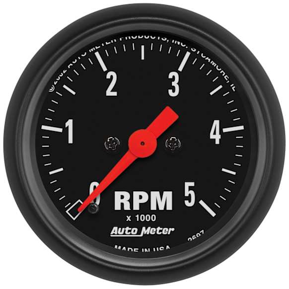 2697 Z-Series Gauge, Tachometer, 2 1/16in. 5K Rpm, In-Dash.