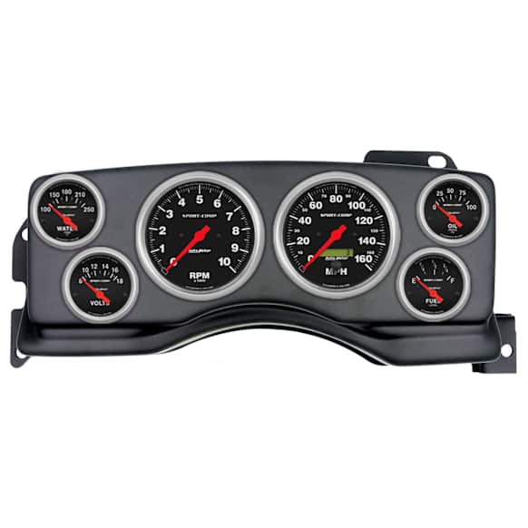 2927-11 Sport-Comp Direct Fit Dash Kit, (3 3/8in. X2, 2 1/16in. X4), Ford Mustang 90-93.