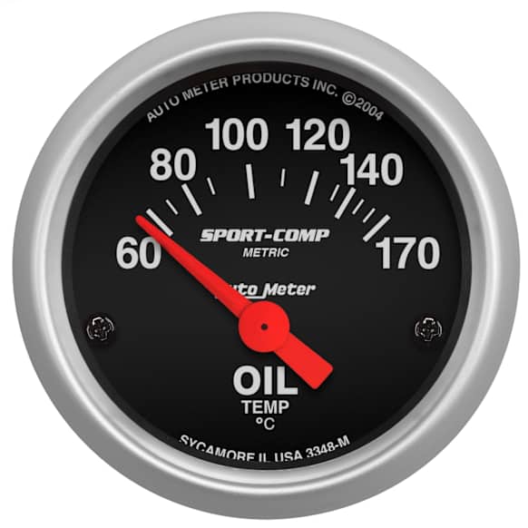 3348-M Sport-Comp Series Gauge, Oil Temp, 2 1/16in. 60-170f, Electric.