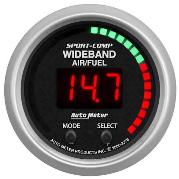 3378 Sport-Comp Series Gauge, Air/Fuel Ratio-Pro, 2 1/16in. 10