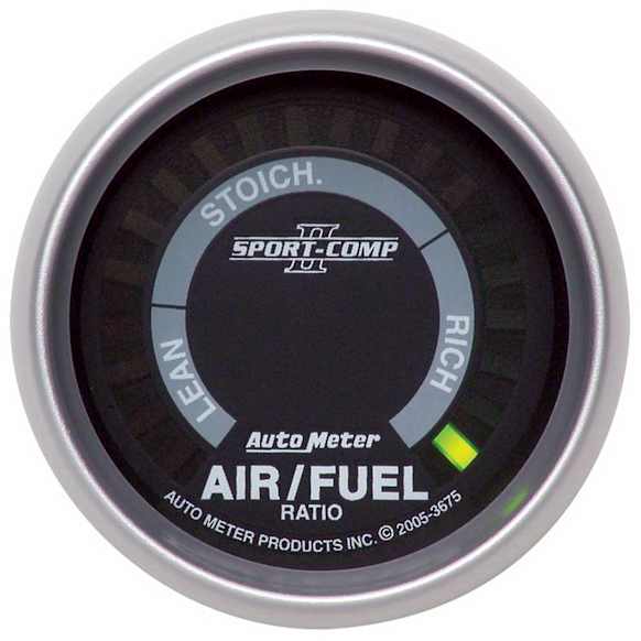 3675 Sport-Comp II Series Gauge, Air/Fuel Ratio-Narrowband, 2 1/16in. Lean-Rich, Led Array.