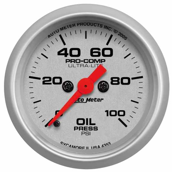 4353 Ultra-Lite Series Gauge, Oil Pressure, 2 1/16in. 100Psi, Digital Stepper Motor.