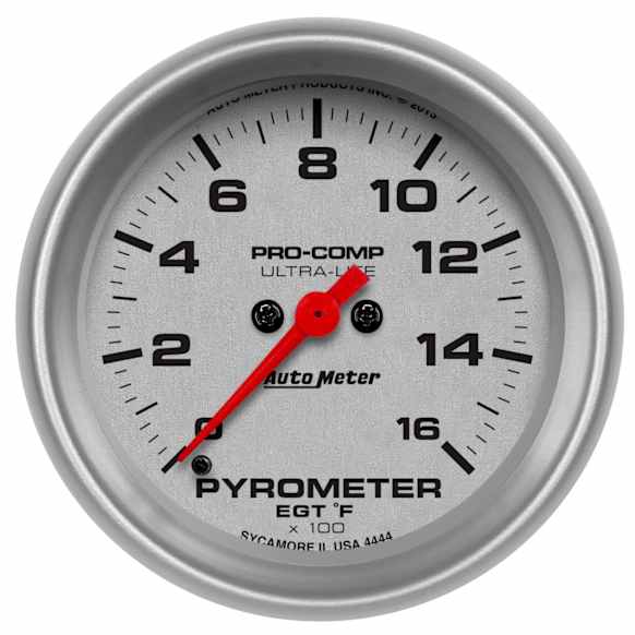 4444 Ultra-Lite Series Gauge, Pyrometer (Egt), 2 5/8in. 1600f, Digital Stepper Motor.
