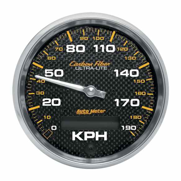 4787-M Carbon Fiber Series Gauge, Speedometer, 3 3/8in. 190Km/H, Electric Programmable.