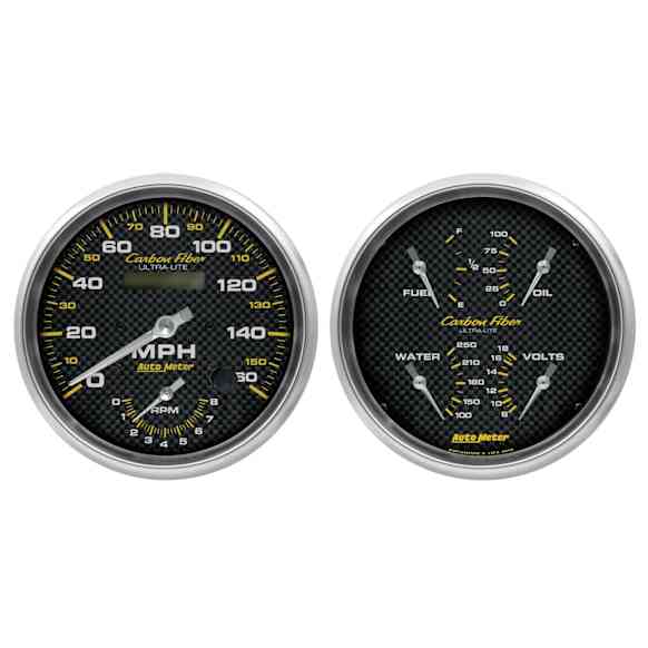 4805 Carbon Fiber Gauge Kit, 2 Pc. Quad & Tach/Speedo, 5in.