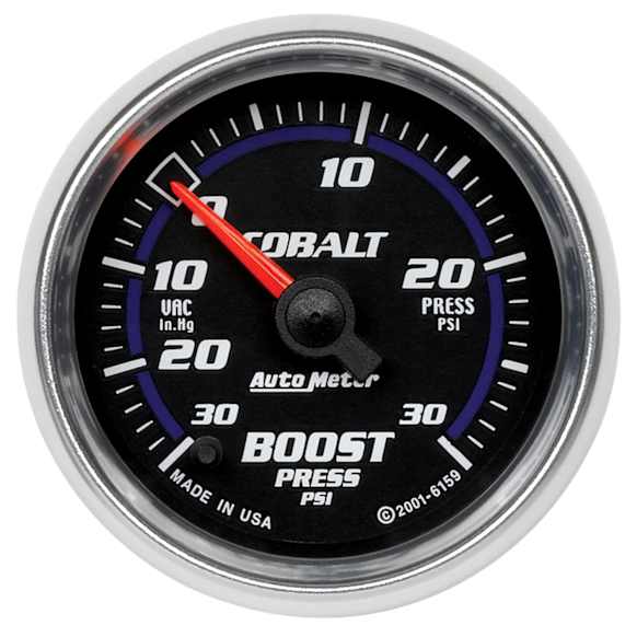 6159 Cobalt Series Gauge, Vac/Boost, 2 1/16in. 30Inhg-30Psi, Digital Stepper Motor.