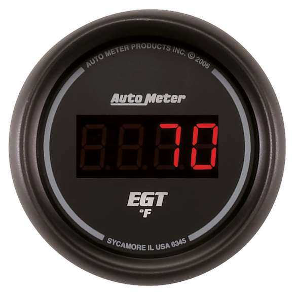 6345 Ultra-Lite Series Gauge, Pyrometer (Egt), 2 1/16in. 1600f, Digital, Black Dial W/ Red Led.