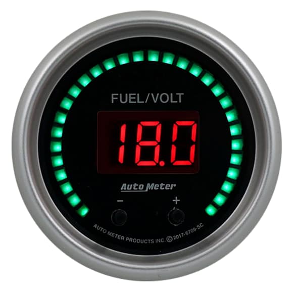 6709-SC Sport-Comp Elite Series Digital Gauge, Fuel/Volt, 2 1/16in. Two Channel, Selectable
