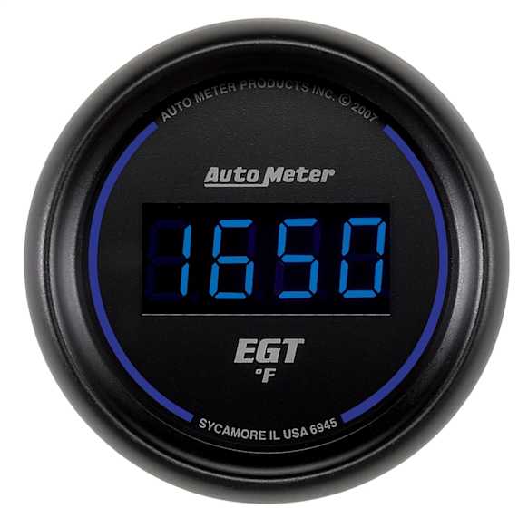 6945 Cobalt Series Gauge, Pyrometer (Egt), 2 1/16in. 1600f, Digital, Black Dial W/ Blue Led.