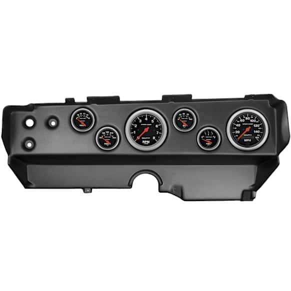 7029-SC Direct Fit Dash Kit, Ebody/Cuda/Challenger 70-74, Tach/Mph/Fuel/Oilp/Wtmp/Volt, Sc